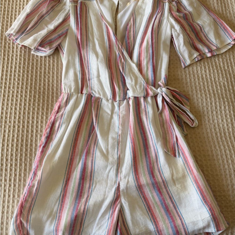 Striped Wrap Romper - image 1